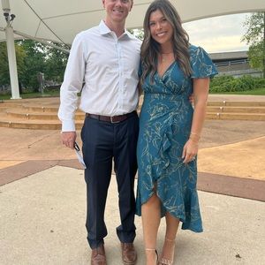 Size L Dress - Teal and Gold